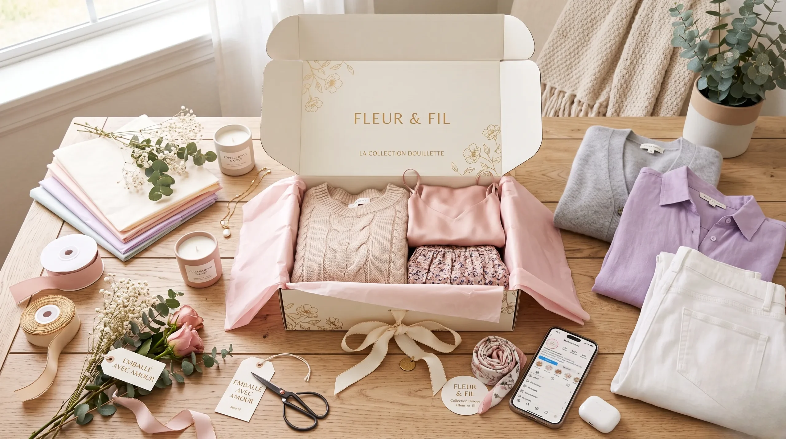 Vêtements soigneusement plié s et emballés pour un vide dressing réussi. Vide dressing