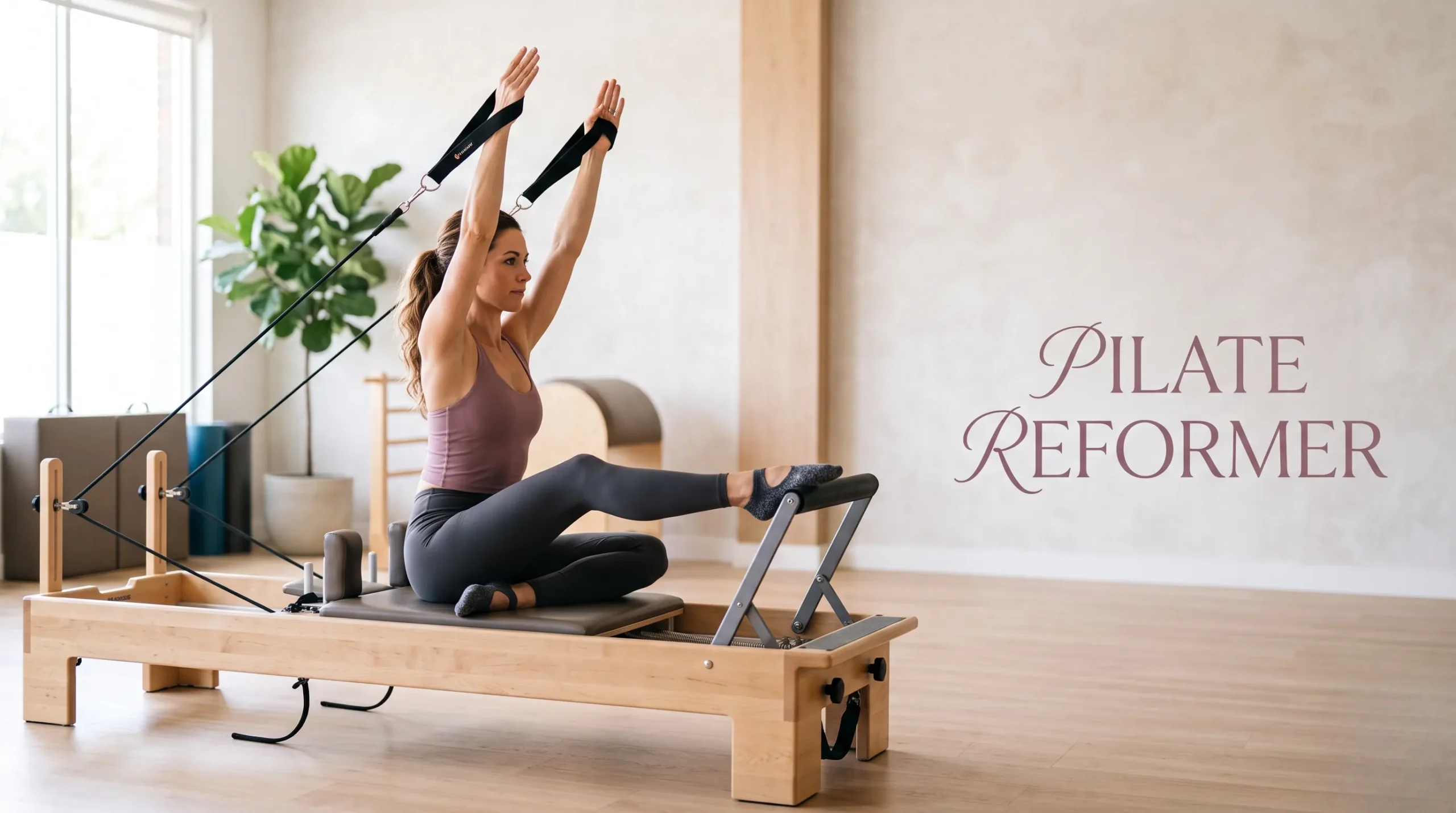 Femme pratiquant le Pilates Reformer, illustrant une méthode pour sculpter sa silhouette.