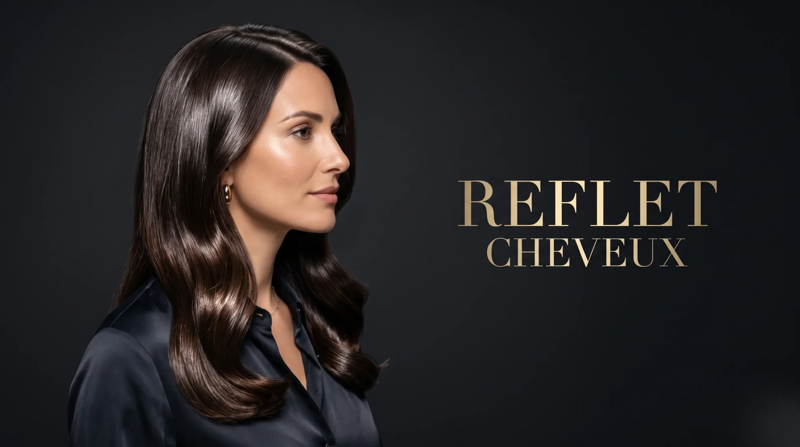 Femme avec des cheveux brillants et soyeux, conseils de star.